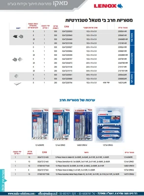 מסוריות חרב - כלל הסוגים